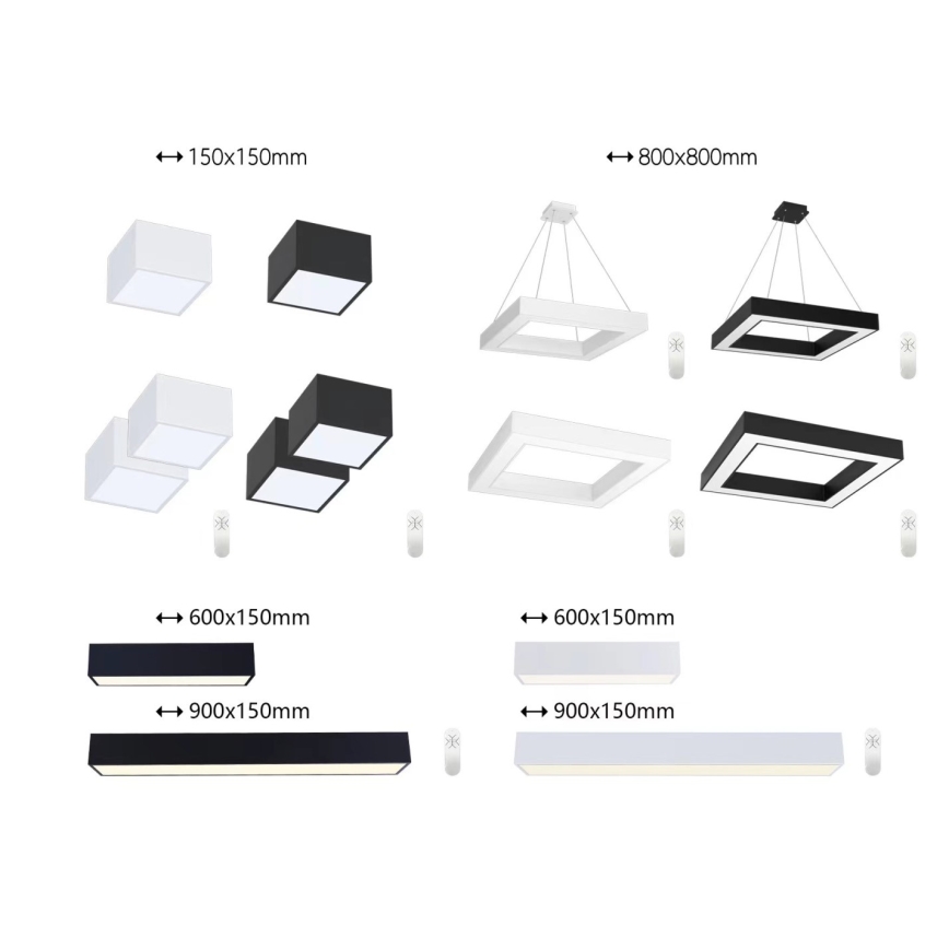 Immax NEO 07074-90 - LED Stmievateľné stropné svietidlo CANTO LED/50W/230V čierna Tuya + diaľkové ovládanie