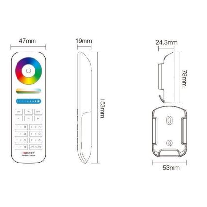 Immax NEO 07087-3 - Univerzálny diaľkový ovládač RGB+CCT MiBOXER 2xAAA Tuya