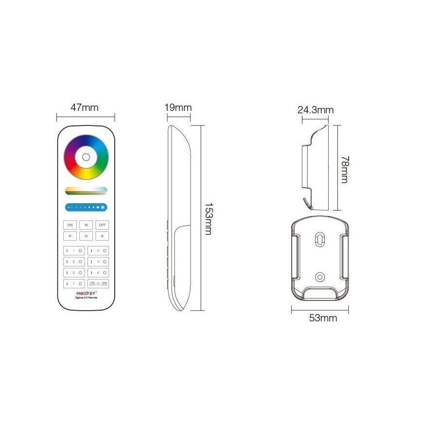Immax NEO 07087-3 - Univerzálny diaľkový ovládač RGB+CCT MiBOXER 2xAAA Tuya