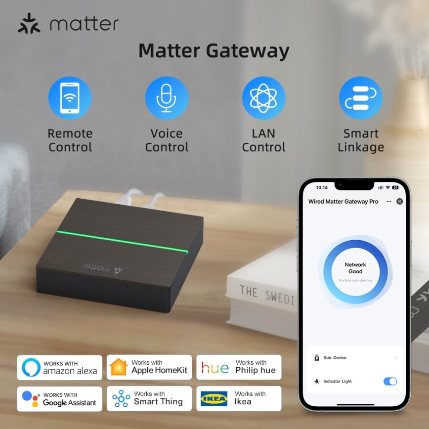 Immax NEO 07117-5 - MATTER BRIDGE inteligentná brána Zigbee 3.0 230 V Wi‑Fi