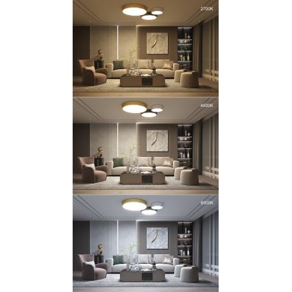 Immax NEO 07132-G80 - LED SMART Stmievateľné stropné svietidlo DIAMANTE LED/60W/230V zlatá 80 cm Tuya ZigBee + diaľkové ovládanie