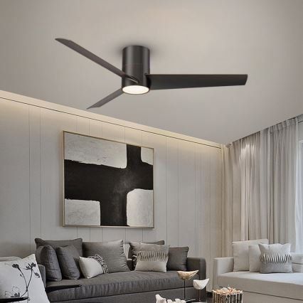 Immax NEO 07135-B - LED Stropný ventilátor FRESH LED/18W/230V Wi-Fi Tuya čierna + diaľkové ovládanie