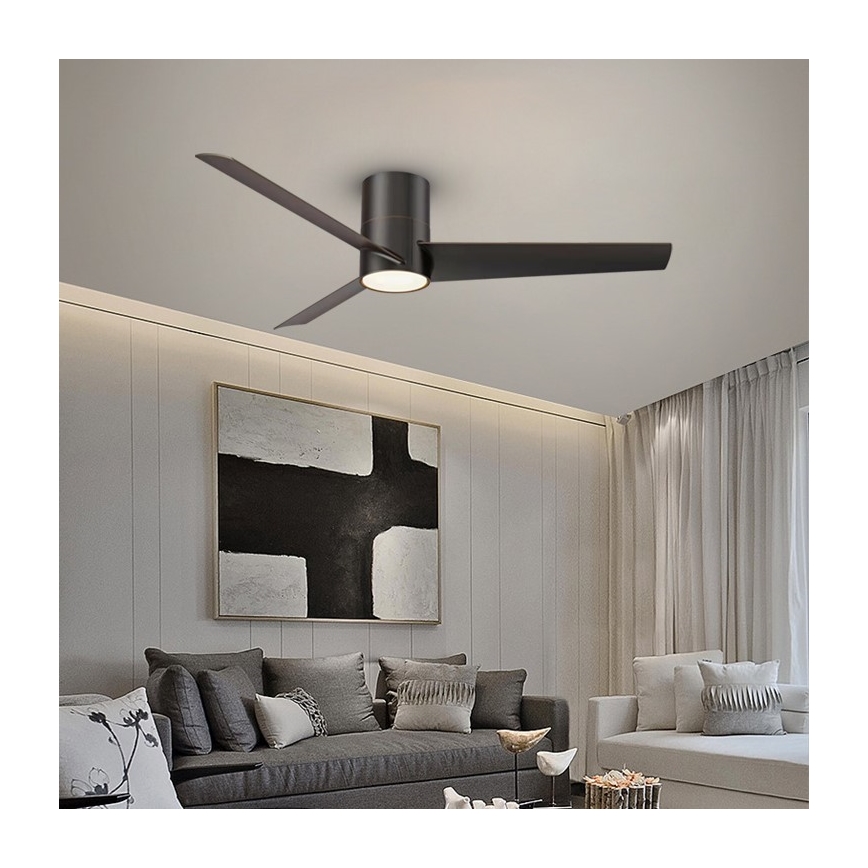 Immax NEO 07135-B - LED Stropný ventilátor FRESH LED/18W/230V Wi-Fi Tuya čierna + diaľkové ovládanie