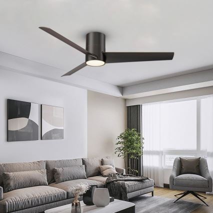 Immax NEO 07135-B - LED Stropný ventilátor FRESH LED/18W/230V Wi-Fi Tuya čierna + diaľkové ovládanie