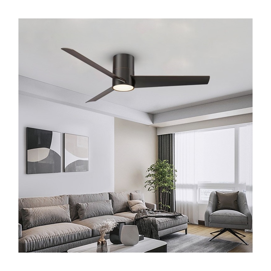 Immax NEO 07135-B - LED Stropný ventilátor FRESH LED/18W/230V Wi-Fi Tuya čierna + diaľkové ovládanie