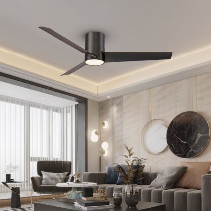 Immax NEO 07135-B - LED Stropný ventilátor FRESH LED/18W/230V Wi-Fi Tuya čierna + diaľkové ovládanie