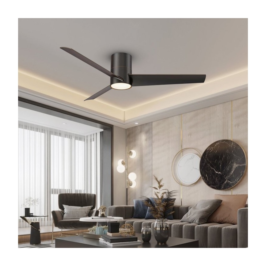 Immax NEO 07135-B - LED Stropný ventilátor FRESH LED/18W/230V Wi-Fi Tuya čierna + diaľkové ovládanie