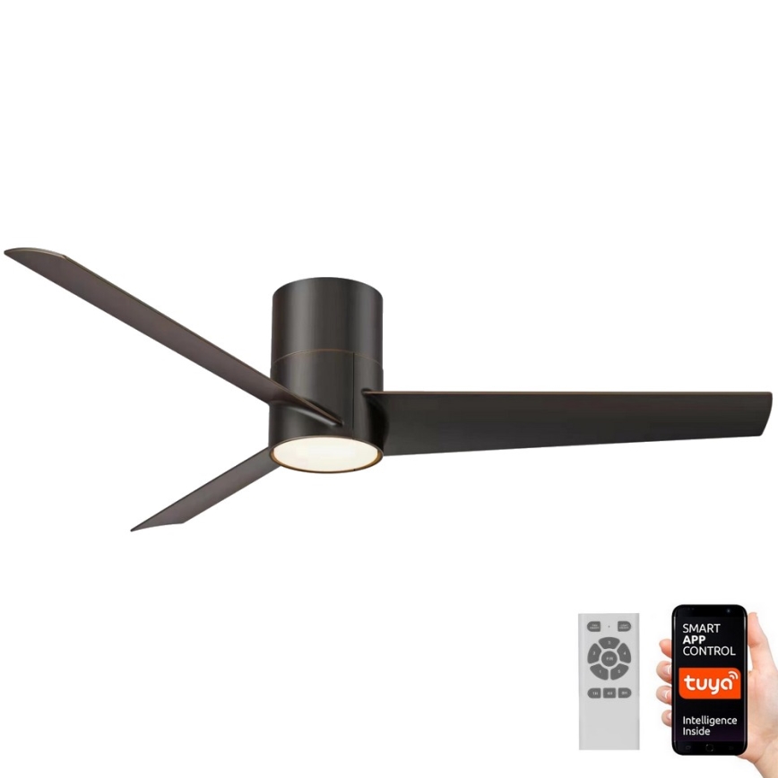 Immax NEO 07135-B - LED Stropný ventilátor FRESH LED/18W/230V Wi-Fi Tuya čierna + diaľkové ovládanie