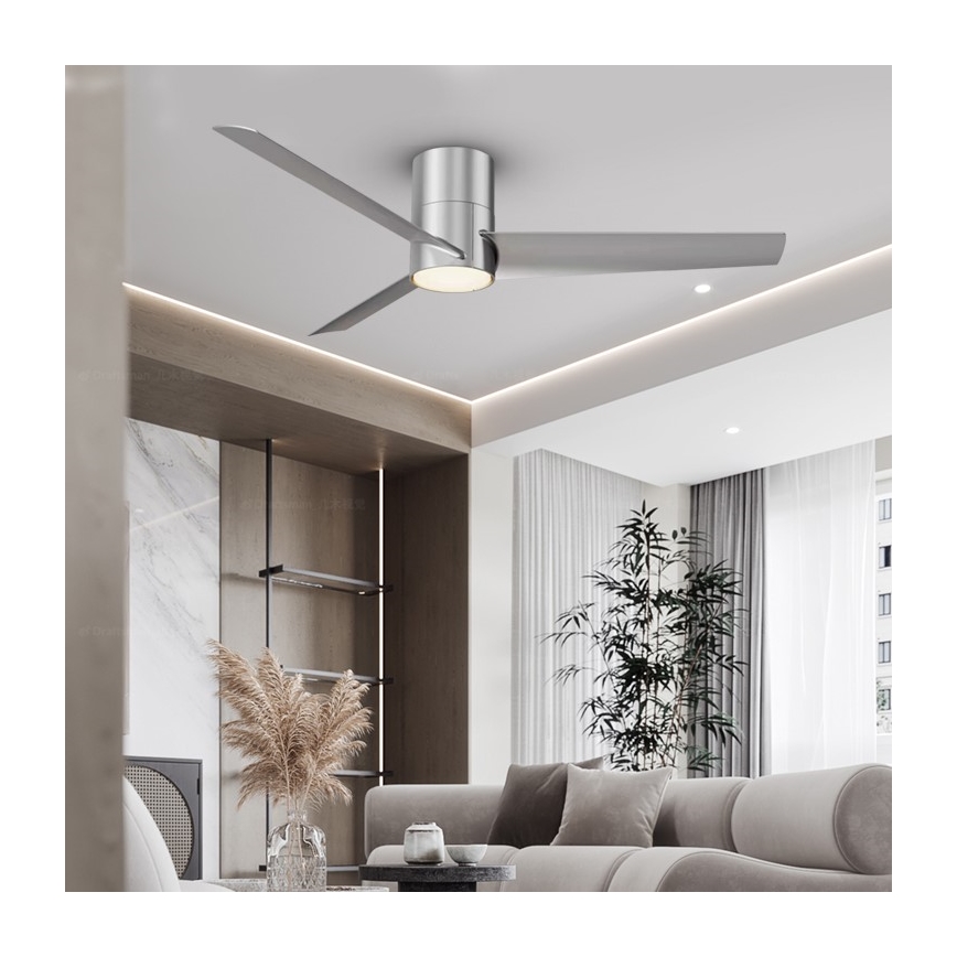 Immax NEO 07135-S - LED Stropný ventilátor FRESH LED/18W/230V Wi-Fi Tuya matný chróm + diaľkové ovládanie