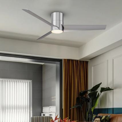Immax NEO 07135-S - LED Stropný ventilátor FRESH LED/18W/230V Wi-Fi Tuya matný chróm + diaľkové ovládanie