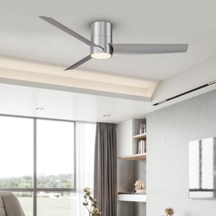 Immax NEO 07135-S - LED Stropný ventilátor FRESH LED/18W/230V Wi-Fi Tuya matný chróm + diaľkové ovládanie