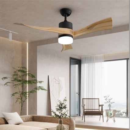 Immax NEO 07136-B - LED Stmievateľný stropný ventilátor SOFISTICADO LED/18W/230V dub Wi-Fi Tuya + diaľkové ovládanie