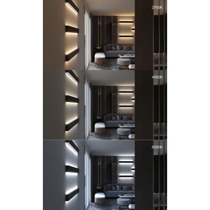 Immax NEO 07137-B - LED SMART Nástenné svietidlo LINEA čierna LED/40W/230V + DO 76 cm Tuya ZigBee