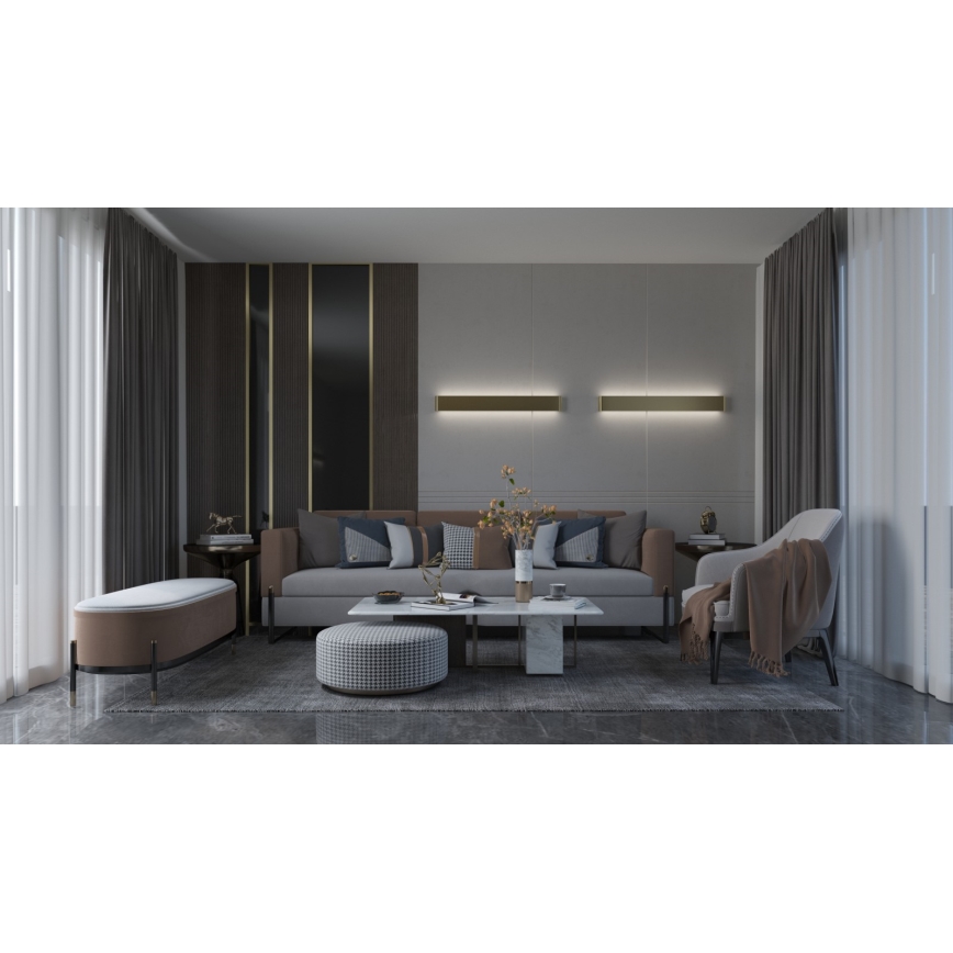 Immax NEO 07137-G - LED SMART Stmievateľné nástenné svietidlo LINEA zlatá LED/40W/230V + diaľkové ovládanie 76 cm Tuya ZigBee