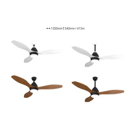 Immax NEO 07141-W - LED Stropný ventilátor NEO LITE FRESCO LED/18W/230V Tuya Wi-Fi biela/čierna + diaľkové ovládanie