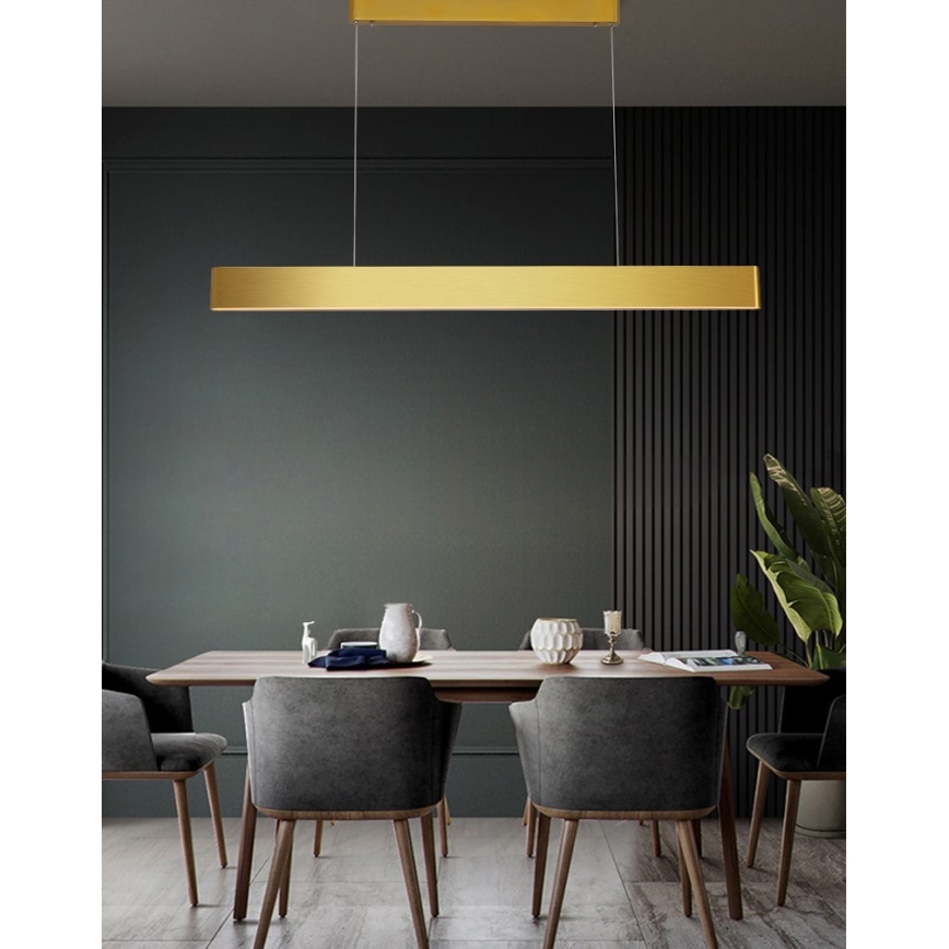 Immax NEO 07157-G120X - LED RGB+CCTW Stmievateľný luster na lanku MILANO LED/40W/230V Tuya zlatá