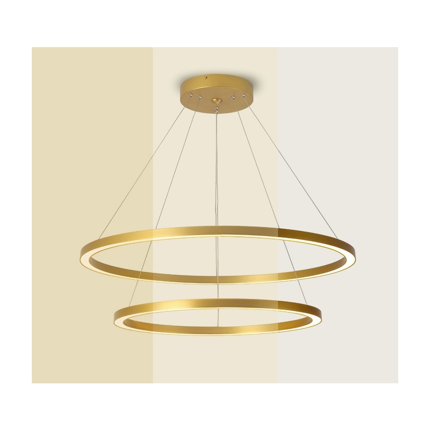 Immax NEO 07159-G80-60 - LED Stmievateľný luster na lanku FINO LED/93W/230V Tuya zlatá + diaľkové ovládanie