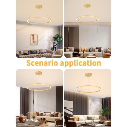 Immax NEO 07159-G80 - LED Stmievateľný luster na lanku FINO LED/60W/230V Tuya zlatá + diaľkové ovládanie