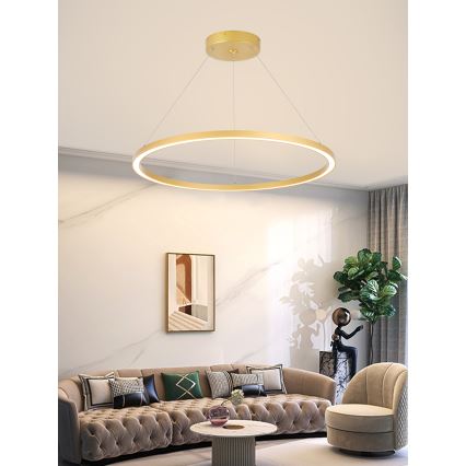 Immax NEO 07159-G80 - LED Stmievateľný luster na lanku FINO LED/60W/230V Tuya zlatá + diaľkové ovládanie