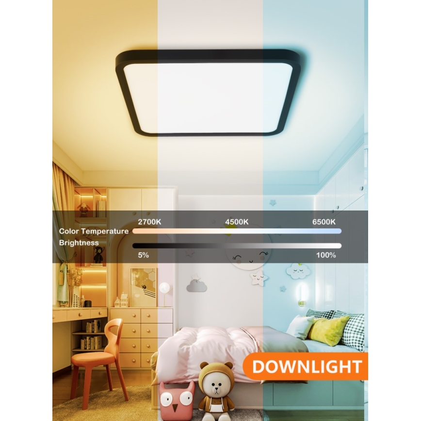 Immax NEO 07167-B40 - LED RGB+CCT Stmievateľné stropné svietidlo NEO LITE TUDO LED/50W/230V Wi-Fi Tuya čierna + diaľkové ovládanie