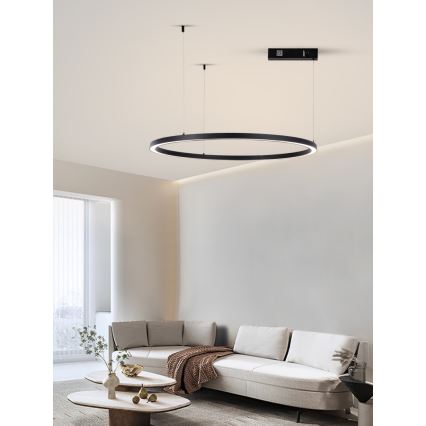 Immax NEO 07215L - LED Stmievateľný luster na lanku FINO LED/60W/230V 80 cm čierna Tuya + diaľkové ovládanie