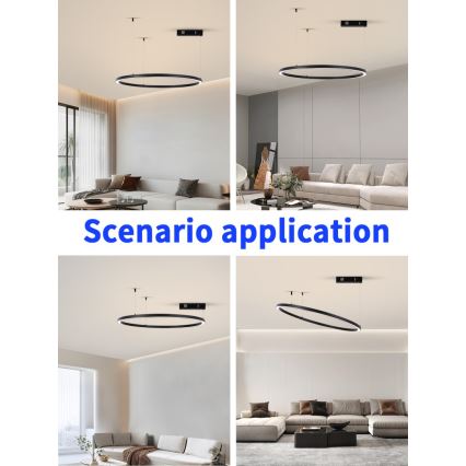 Immax NEO 07215L - LED Stmievateľný luster na lanku FINO LED/60W/230V 80 cm čierna Tuya + diaľkové ovládanie