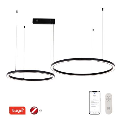 Immax NEO 07216L - LED Stmievateľný luster na lanku FINO LED/93W/230V 60/80cm čierna Tuya + diaľkové ovládanie