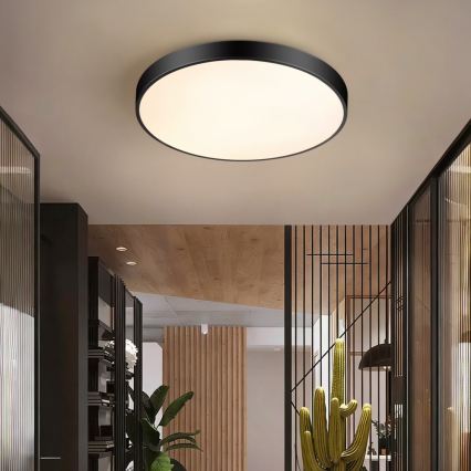 Immax NEO 07250L - LED Stmievateľné stropné svietidlo NEO LITE SEMPLICI LED/60W/230V 3000-6000K Wi-Fi Tuya čierna + diaľkové ovládanie