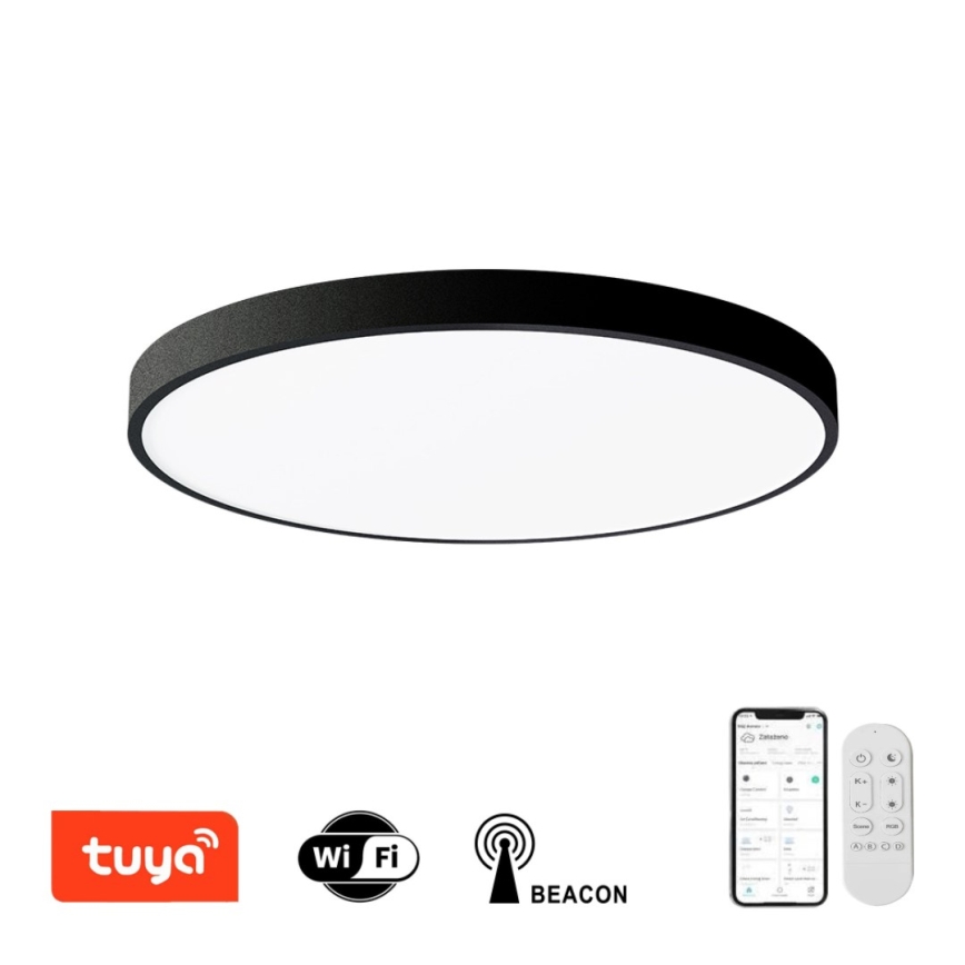 Immax NEO 07250L - LED Stmievateľné stropné svietidlo NEO LITE SEMPLICI LED/60W/230V 3000-6000K Wi-Fi Tuya čierna + diaľkové ovládanie