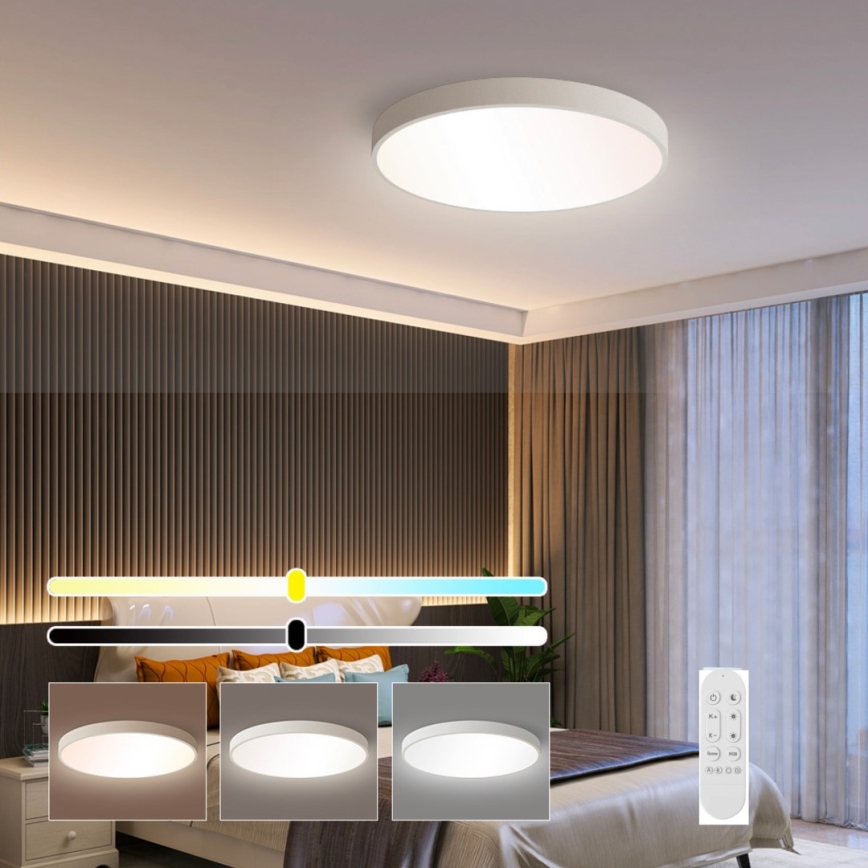 Immax NEO 07251L - LED Stmievateľné stropné svietidlo NEO LITE SEMPLICI LED/36W/230V 3000-6000K Wi-Fi Tuya biela + diaľkové ovládanie