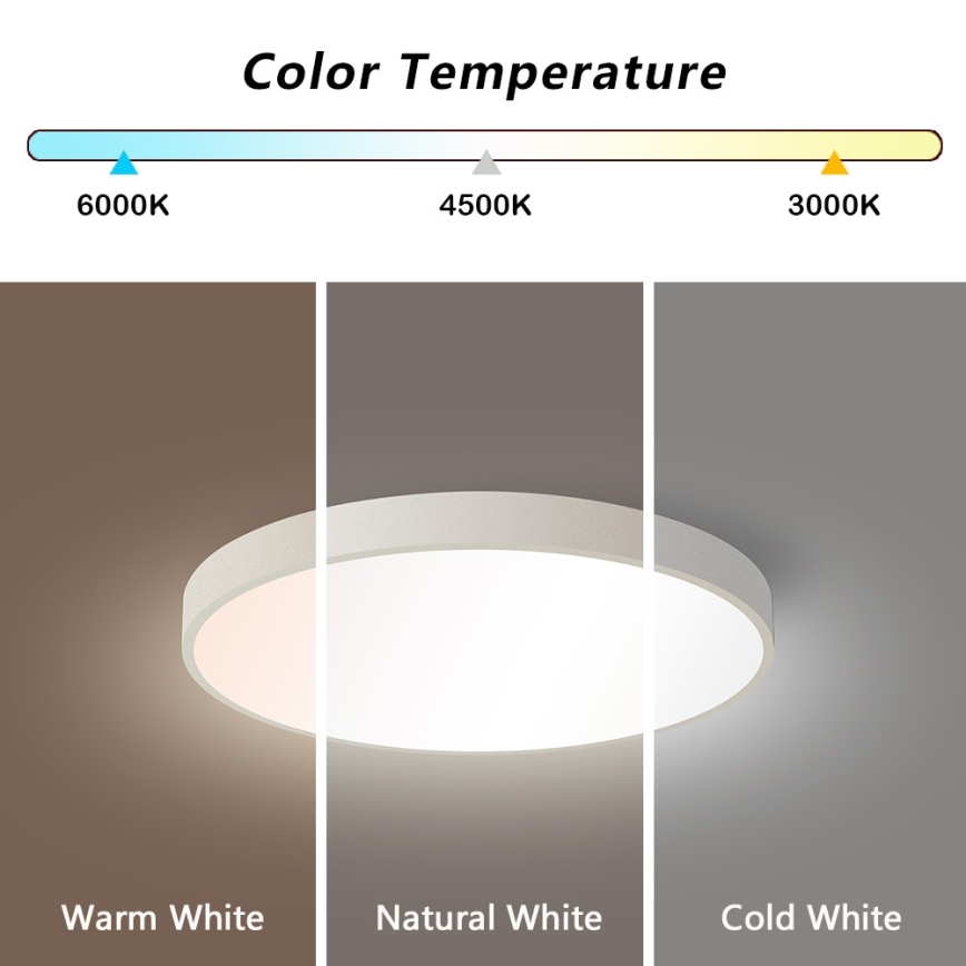 Immax NEO 07251L - LED Stmievateľné stropné svietidlo NEO LITE SEMPLICI LED/36W/230V 3000-6000K Wi-Fi Tuya biela + diaľkové ovládanie