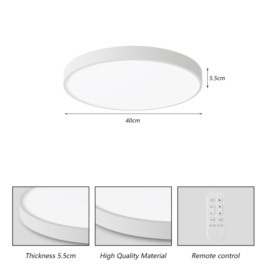Immax NEO 07251L - LED Stmievateľné stropné svietidlo NEO LITE SEMPLICI LED/36W/230V 3000-6000K Wi-Fi Tuya biela + diaľkové ovládanie