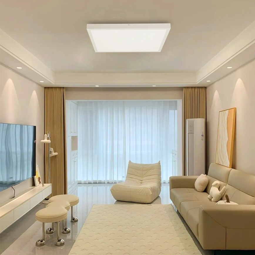 Immax NEO 07277L - LED Stmievateľné kúpeľňové stropné svietidlo NEO LITE FRAME LED/50W/230V IP44 Wi-Fi Tuya +dálkové ovládanie biela