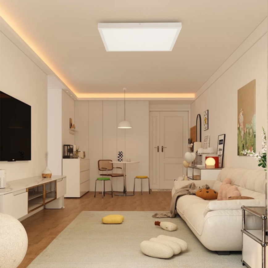 Immax NEO 07277L - LED Stmievateľné kúpeľňové stropné svietidlo NEO LITE FRAME LED/50W/230V IP44 Wi-Fi Tuya +dálkové ovládanie biela