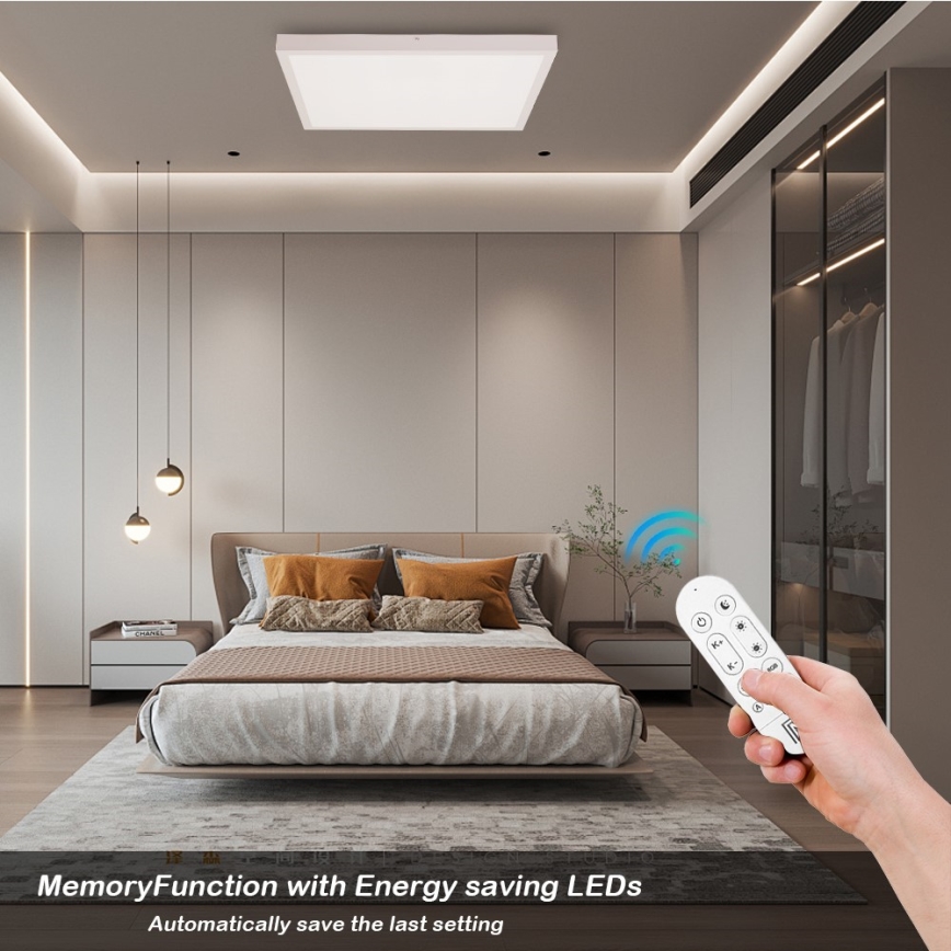 Immax NEO 07277L - LED Stmievateľné kúpeľňové stropné svietidlo NEO LITE FRAME LED/50W/230V IP44 Wi-Fi Tuya +dálkové ovládanie biela