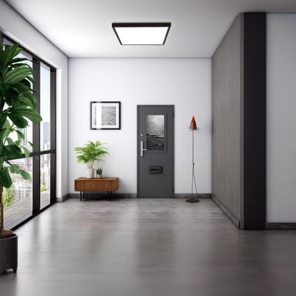 Immax NEO 07279L - LED Stmievateľné kúpeľňové stropné svietidlo NEO LITE FRAME LED/50W/230V IP44 Wi-Fi Tuya + diaľkové ovládanie čierna