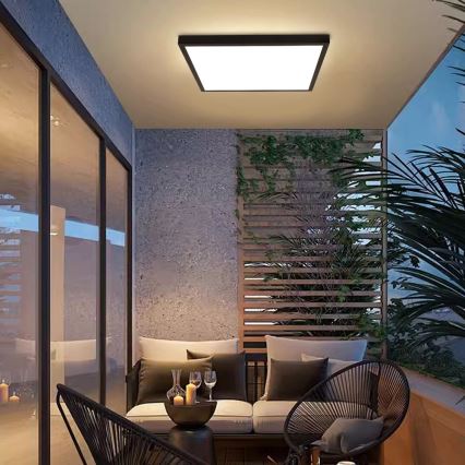 Immax NEO 07279L - LED Stmievateľné kúpeľňové stropné svietidlo NEO LITE FRAME LED/50W/230V IP44 Wi-Fi Tuya + diaľkové ovládanie čierna