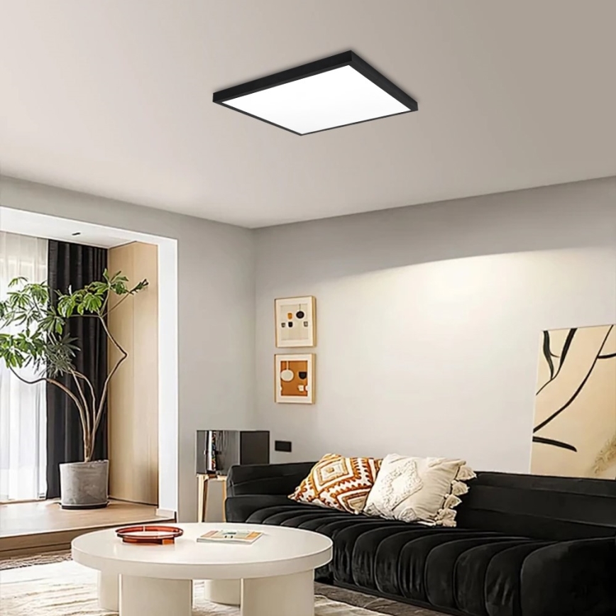 Immax NEO 07279L - LED Stmievateľné kúpeľňové stropné svietidlo NEO LITE FRAME LED/50W/230V IP44 Wi-Fi Tuya + diaľkové ovládanie čierna