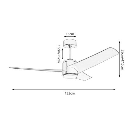 Immax NEO 07282L - LED+CCT Stmievateľný stropný ventilátor BEAUTY LED/18W/230V 3000/4000/6000K Wi-Fi Tuya pr. 132 cm + diaľkové ovládanie