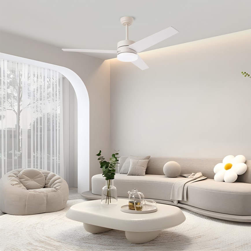 Immax NEO 07284L - LED+CCT stmievateľný stropný ventilátor VARIABLE LED/24W/230V 3000/4000/6000K Wi-Fi Tuya pr. 132 cm + diaľkové ovládanie