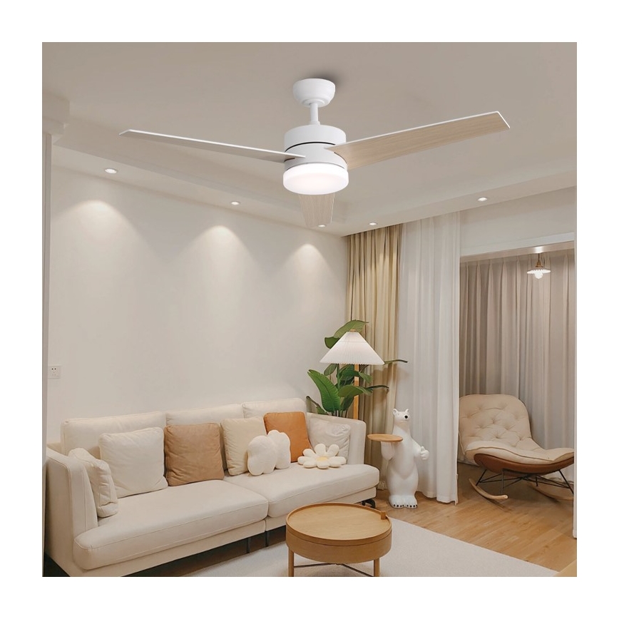 Immax NEO 07284L - LED+CCT stmievateľný stropný ventilátor VARIABLE LED/24W/230V 3000/4000/6000K Wi-Fi Tuya pr. 132 cm + diaľkové ovládanie