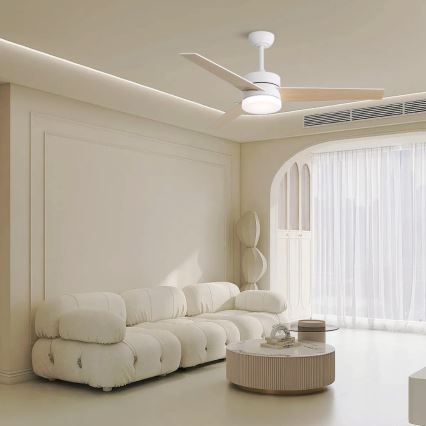 Immax NEO 07284L - LED+CCT stmievateľný stropný ventilátor VARIABLE LED/24W/230V 3000/4000/6000K Wi-Fi Tuya pr. 132 cm + diaľkové ovládanie