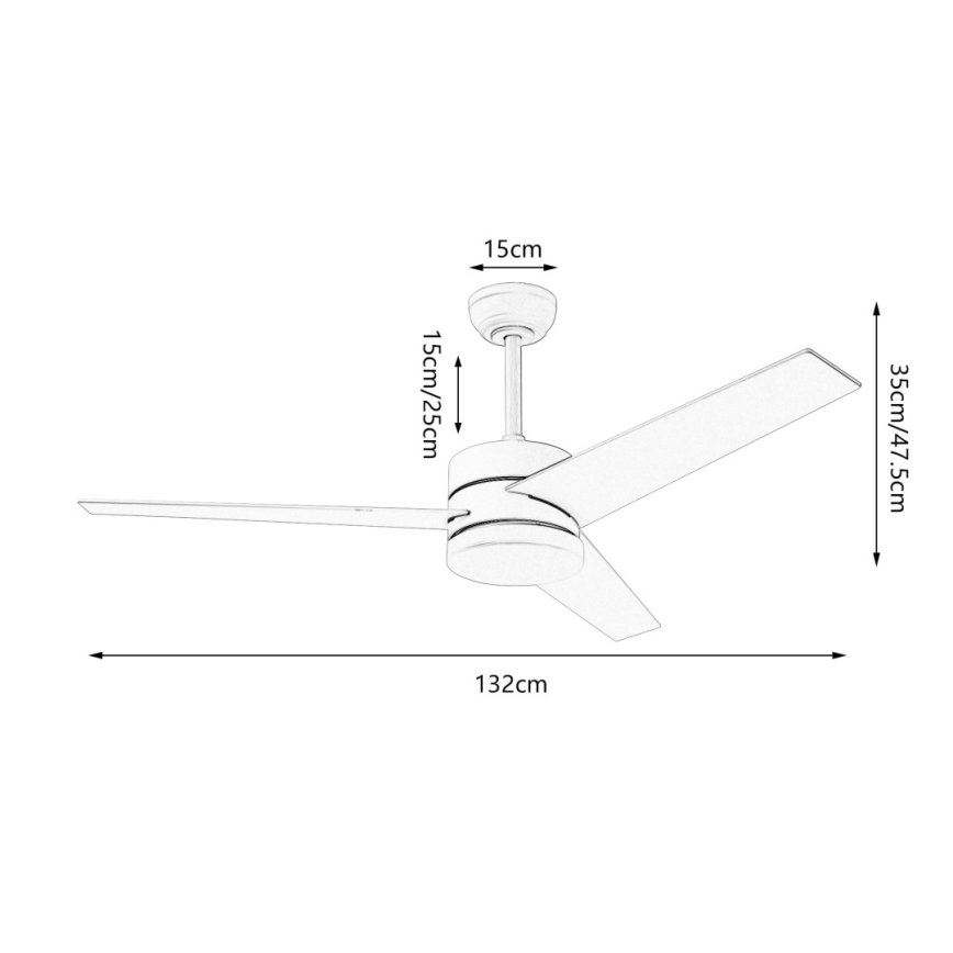 Immax NEO 07284L - LED+CCT stmievateľný stropný ventilátor VARIABLE LED/24W/230V 3000/4000/6000K Wi-Fi Tuya pr. 132 cm + diaľkové ovládanie