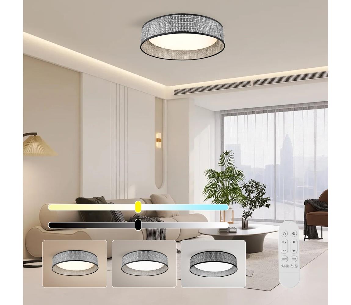 NEO 07287L - LED+CCT stmievateľné stropné svietidlo LONA 36W/230V priemer 45,5 cm + diaľkový ovládač 07287L