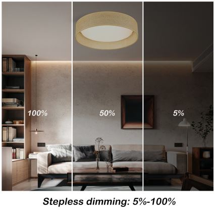 Immax NEO 07289L - LED+CCT stmievateľné stropné svietidlo LONA LED/36W/230V 3000-6000K Wi-Fi Tuya priemer 45,5 cm + diaľkové ovládanie