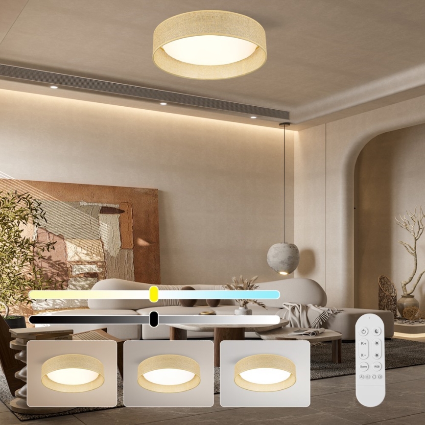 Immax NEO 07289L - LED+CCT stmievateľné stropné svietidlo LONA LED/36W/230V 3000-6000K Wi-Fi Tuya priemer 45,5 cm + diaľkové ovládanie