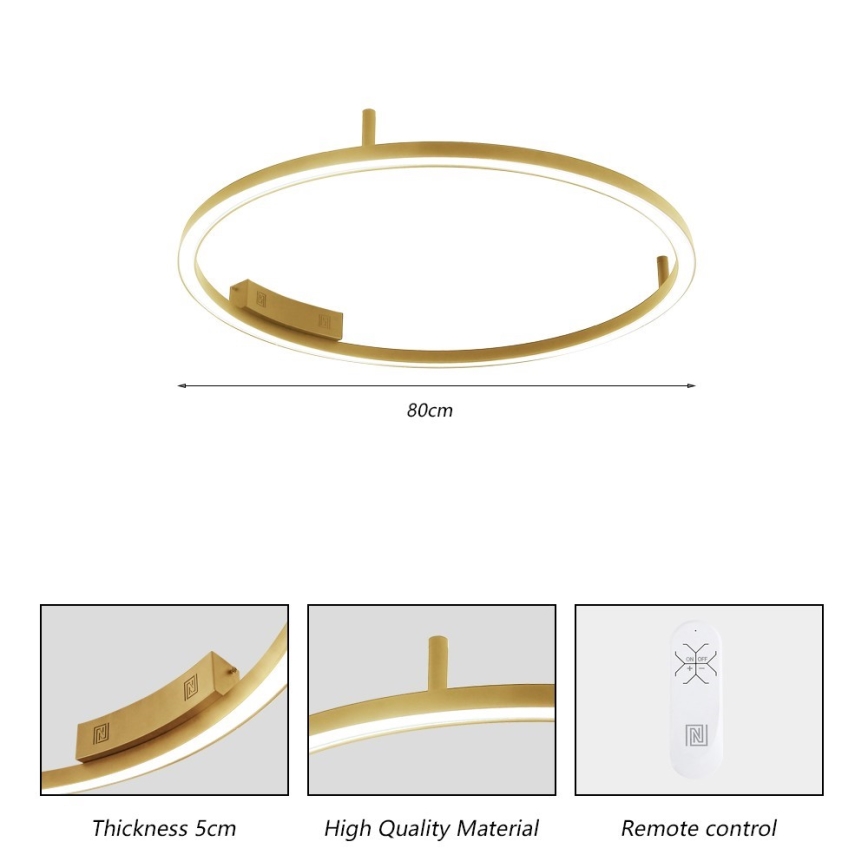 Immax NEO 07291-80G - LED+CCT stmievateľné stropné svietidlo FINO LED/55W/230V 2700-6500K Tuya priemer 80 cm + diaľkové ovládanie