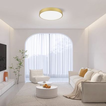 Immax NEO 07292L - Stmievateľné LED stropné svietidlo NEO LITE SEMPLICI LED/36W/230V 3000-6000K priemer 40 cm Wi-Fi Tuya zlatá + diaľkové ovládanie