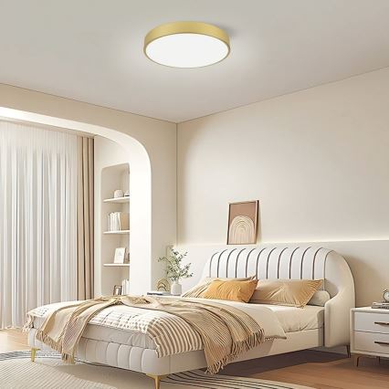 Immax NEO 07292L - Stmievateľné LED stropné svietidlo NEO LITE SEMPLICI LED/36W/230V 3000-6000K priemer 40 cm Wi-Fi Tuya zlatá + diaľkové ovládanie