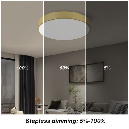 Immax NEO 07292L - Stmievateľné LED stropné svietidlo NEO LITE SEMPLICI LED/36W/230V 3000-6000K priemer 40 cm Wi-Fi Tuya zlatá + diaľkové ovládanie